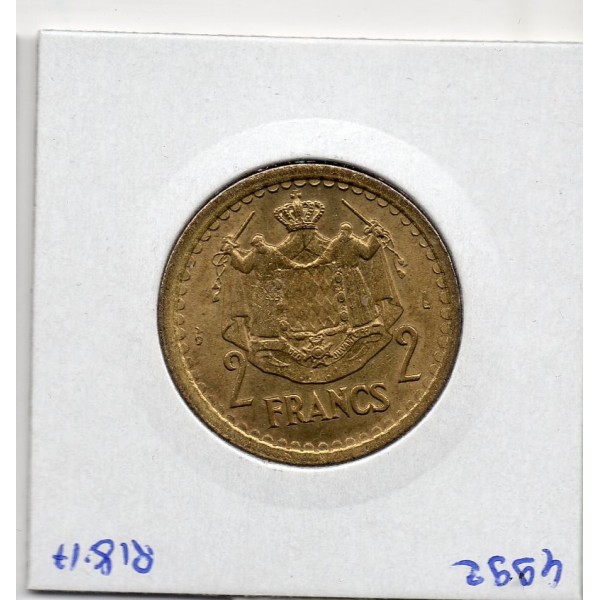 Monaco Louis II 2 francs 1943 Sup, Gad 134 pièce de monnaie