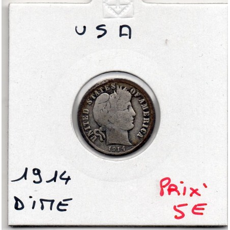 Etats Unis dime 1914 B+, KM 113 pièce de monnaie