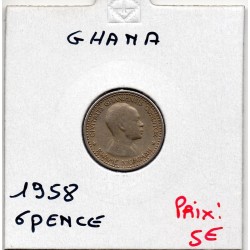 Ghana 6 pence 1958 TTB+, KM 4 pièce de monnaie