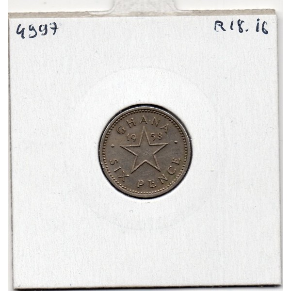 Ghana 6 pence 1958 TTB+, KM 4 pièce de monnaie
