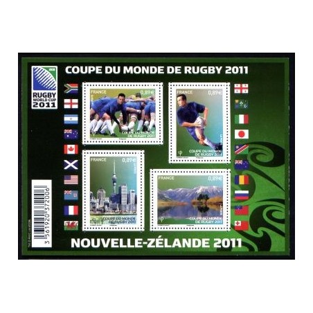 Timbre France Yvert No 4576-4579 Coupe du monde de Rugby en Nouvelle Zélande