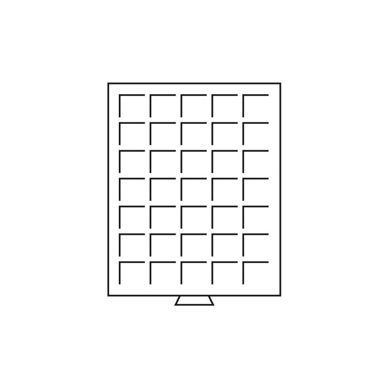 Coffret LIGNUM, 35 compartiments carrés jusqu'à 35 mm Ø