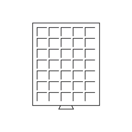 Coffret LIGNUM, 35 compartiments carrés jusqu'à 35 mm Ø