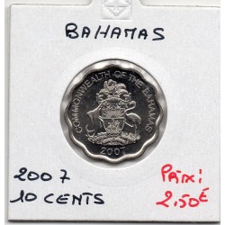 Bahamas 10 cents 2007 FDC, KM 219 pièce de monnaie