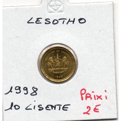Lesotho 10 Lisente 1998 Neuf, KM 63 pièce de monnaie