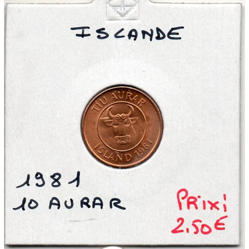 Islande 10 aurar 1981 FDC, KM 25 pièce de monnaie