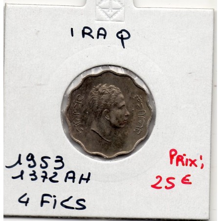 Irak 4 fils 1372 AH - 1953 TTB+, KM 111 pièce de monnaie