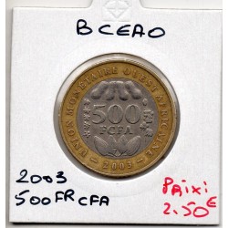 Etats Afrique Ouest 500 francs 2003 TTB KM 15 pièce de monnaie