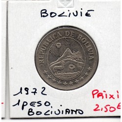 Bolivie 1 peso boliviano 1972 Sup, KM 192 pièce de monnaie