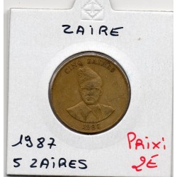 Zaire 5 zaires 1987 TTB, KM 14 pièces de monnaie