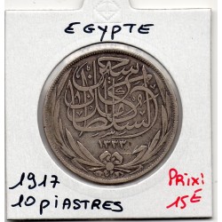 Egypte 10 piastres 1335 AH - 1917 TTB, KM 319 pièce de monnaie