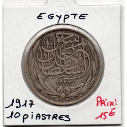 Egypte 10 piastres 1335 AH - 1917 TTB, KM 319 pièce de monnaie