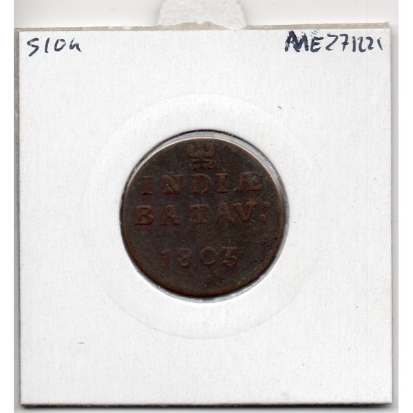 Indes Néerlandaises 1 duit 1803 TB+, KM 100 pièce de monnaie