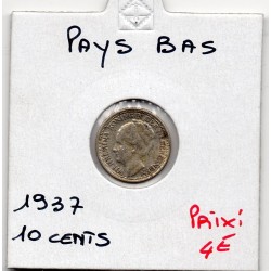 Pays Bas 10 cents 1937 Sup, KM 163 pièce de monnaie