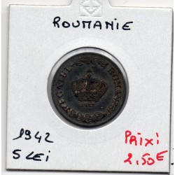 Roumanie 5 lei 1942 TTB, KM 61 pièce de monnaie