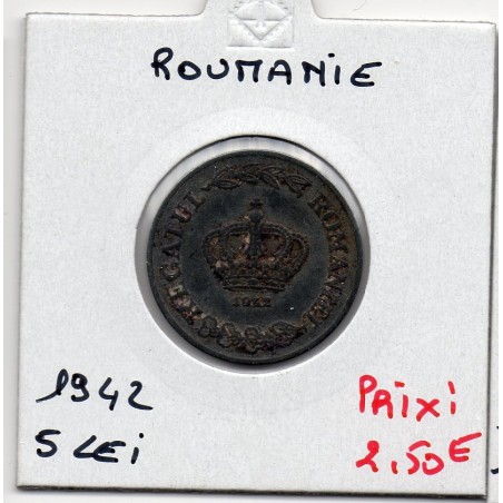 Roumanie 5 lei 1942 TTB, KM 61 pièce de monnaie