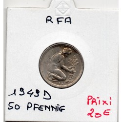 Allemagne RFA 50 pfennig 1949 D, SPL KM 104 pièce de monnaie