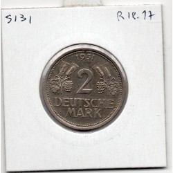 Allemagne RFA 2 deutche mark 1951 J, TTB+ KM 111 pièce de monnaie