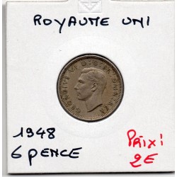 Grande Bretagne 6 pence 1948 Sup, KM 862 pièce de monnaie