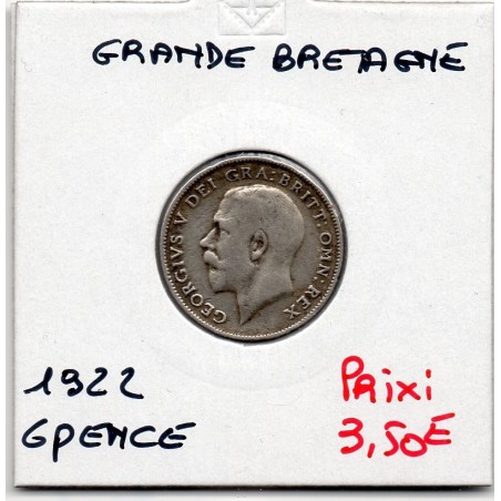 Grande Bretagne 6 pence 1922 TB, KM 815a  pièce de monnaie