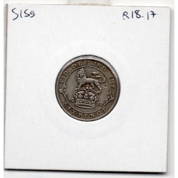 Grande Bretagne 6 pence 1922 TB, KM 815a  pièce de monnaie