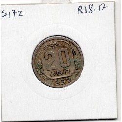 Russie 20 Kopecks 1939 TTB, KM Y104 pièce de monnaie