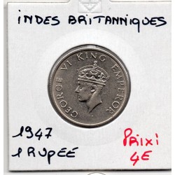 Inde Britannique 1 rupee 1947 Bombay Sup, KM 559 pièce de monnaie