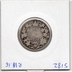 Canada 25 cents 1874 B, KM 5 pièce de monnaie