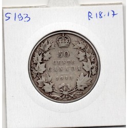 Canada 50 cents 1913 B+, KM 45 pièce de monnaie