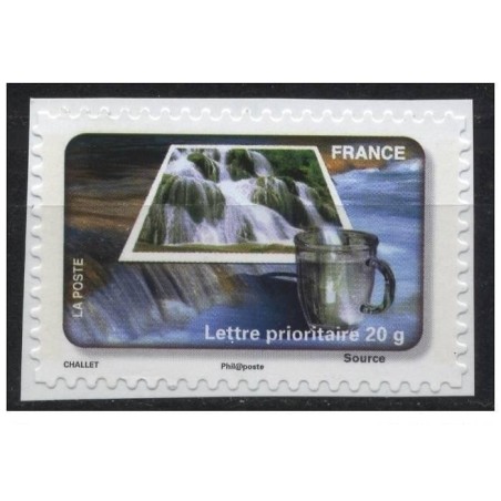 Autoadhésif Yvert No 406A Timbre Pro entreprise eau de source papier Blanc