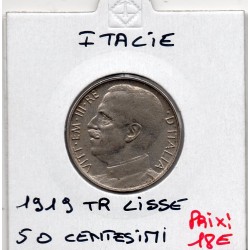 Italie 50 centesimi 1919 Lisse Sup,  KM 61.1 pièce de monnaie