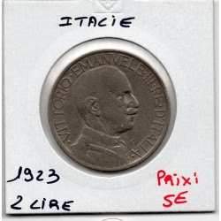 Italie 2 Lire 1923 R Rome TTB-, KM 63 pièce de monnaie