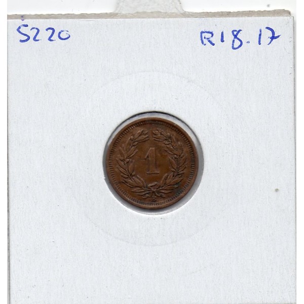 Suisse 1 rappen 1918 TTB, KM 3 pièce de monnaie