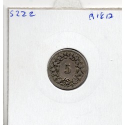 Suisse 5 rappen 1882 TB, KM 26 pièce de monnaie