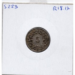 Suisse 5 rappen 1907 TB, KM 26 pièce de monnaie