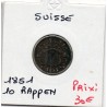 Suisse 10 rappen 1851 TTB-, KM 6 pièce de monnaie