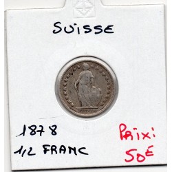 Suisse 1/2 franc 1877 TB+, KM 23 pièce de monnaie