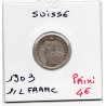 Suisse 1/2 franc 1903 TB, KM 23 pièce de monnaie