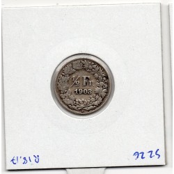 Suisse 1/2 franc 1903 TB, KM 23 pièce de monnaie