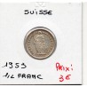 Suisse 1/2 franc 1953 TTB, KM 23 pièce de monnaie