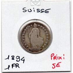 Suisse 1 franc 1894 B, KM 24 pièce de monnaie