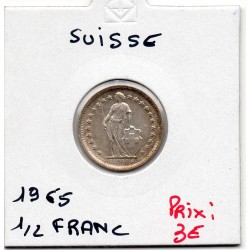 Suisse 1/2 franc 1965 Sup, KM 23 pièce de monnaie