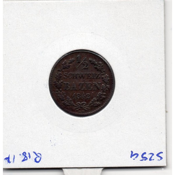 Suisse Canton Graubunden les Grisons 1/2 Batzen 1842 TTB, KM 13 pièce de monnaie