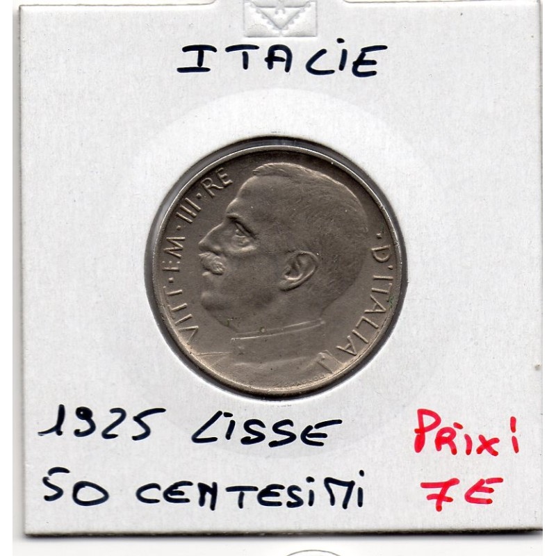 Italie 50 centesimi 1925 Lisse Sup-,  KM 61.1 pièce de monnaie