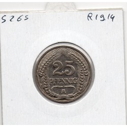 Allemagne 25 pfennig 1909 A, Sup KM 18 pièce de monnaie