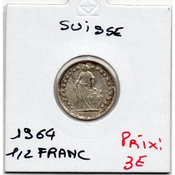 Suisse 1/2 franc 1964 Sup, KM 23 pièce de monnaie