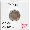 Suisse 1/2 franc 1962 Sup, KM 23 pièce de monnaie