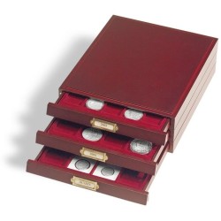 Coffret LIGNUM, 48 compartiments carrés jusqu'à 30 mm Ø pour plaques de muselets de champagne
