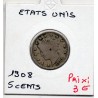 Etats Unis 5 cents 1908 B+, KM 112 pièce de monnaie