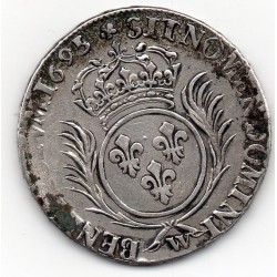 1/2 Ecu Aux Palmes 1695 W Lille Flan Neuf Louis XIV pièce de monnaie royale